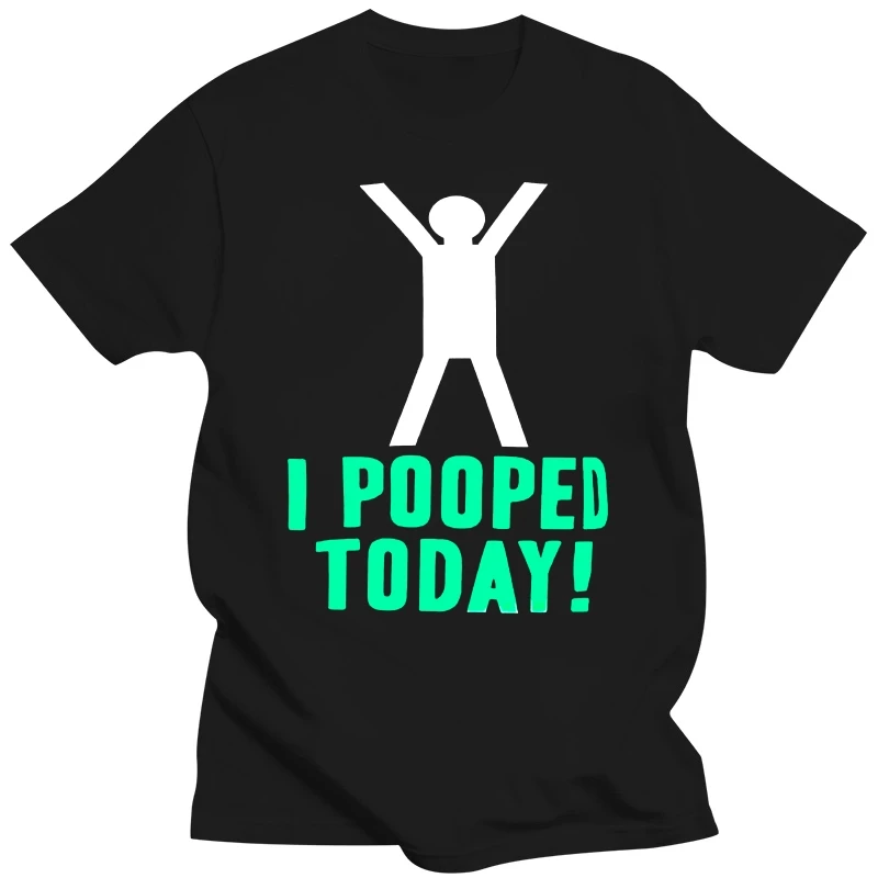 Мужская черная футболка с коротким рукавом I Pooped Today