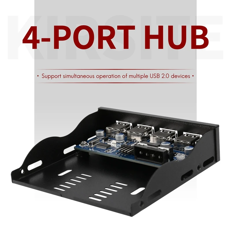 Фото 3,5-дюймовый отсек для дискеты, 4 порта, концентратор USB 2.0, адаптер расширения передней панели USB2.0, кронштейн с 9-контактным кабелем для настольного компьютера №3