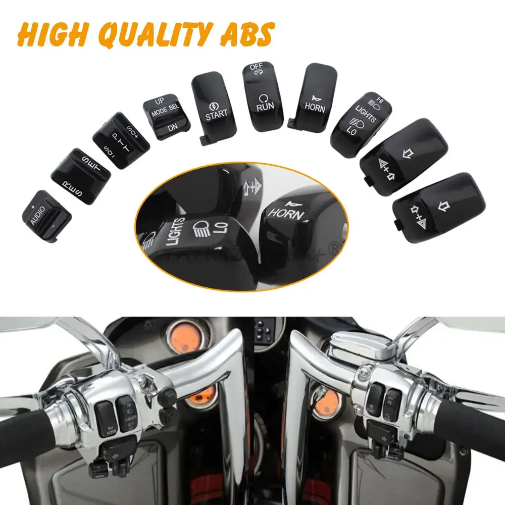Крышка ручного переключателя мотоцикла, крышка кнопки, черная для Harley Touring Road King Electra Street Road Glide 1996-13, аксессуары