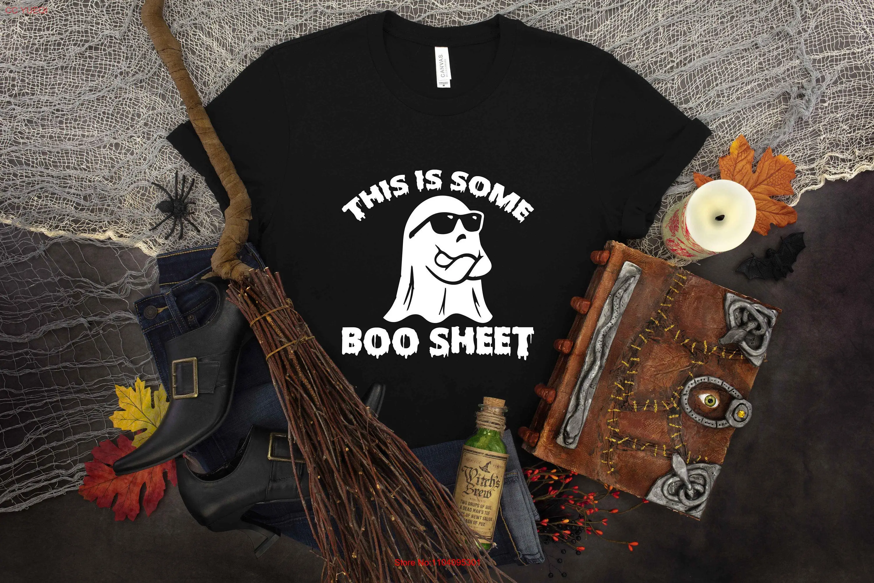 Футболка This Is Some Boo SheeT с забавным призраком на Хэллоуин, жуткий сезон Vibes Crew с длинными или короткими рукавами