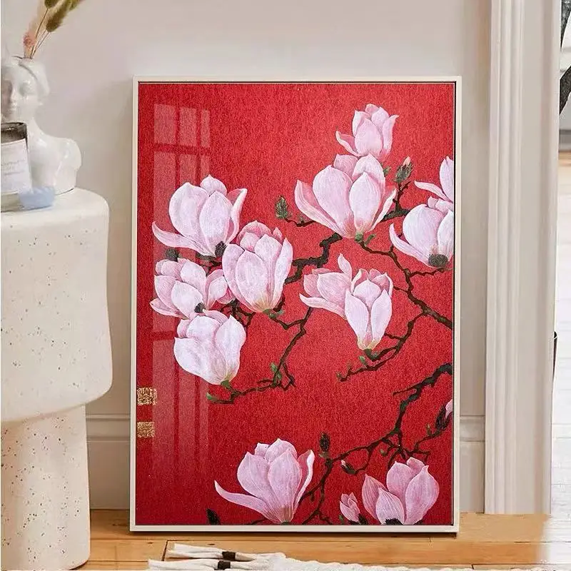 D--Yulan Flower Diamond Art 2 — высококачественный художественный цветочный декор в стиле ретро для гостиной — вышивка крестиком