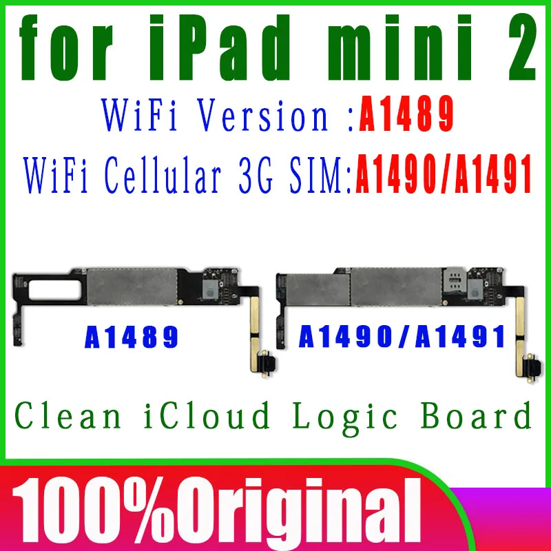 A1489 A1490 A1491 оригинальная разблокировка чистая iCloud Логическая плата для iPad Mini 2 материнская плата с системой IOS 100% разблокированная