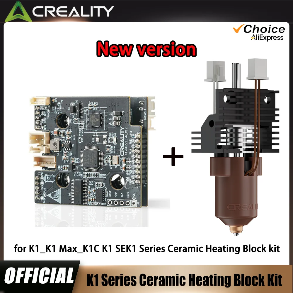 Плата адаптера PCBA Creality K1 Max/K1C/K1SE_T9_GD32F303CBT6 + керамический нагревательный блок (2025 новой версии) для 3D-принтера серии K1