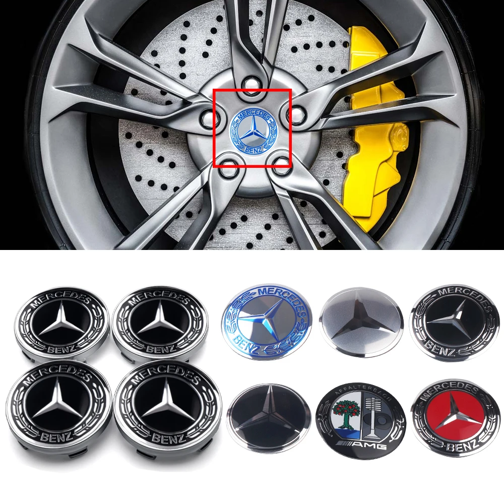 4 шт., колпачки для обода шины Mercedes Benz A B C R G Class AMG W211 W204 W210 W251 CLA GLA GLK