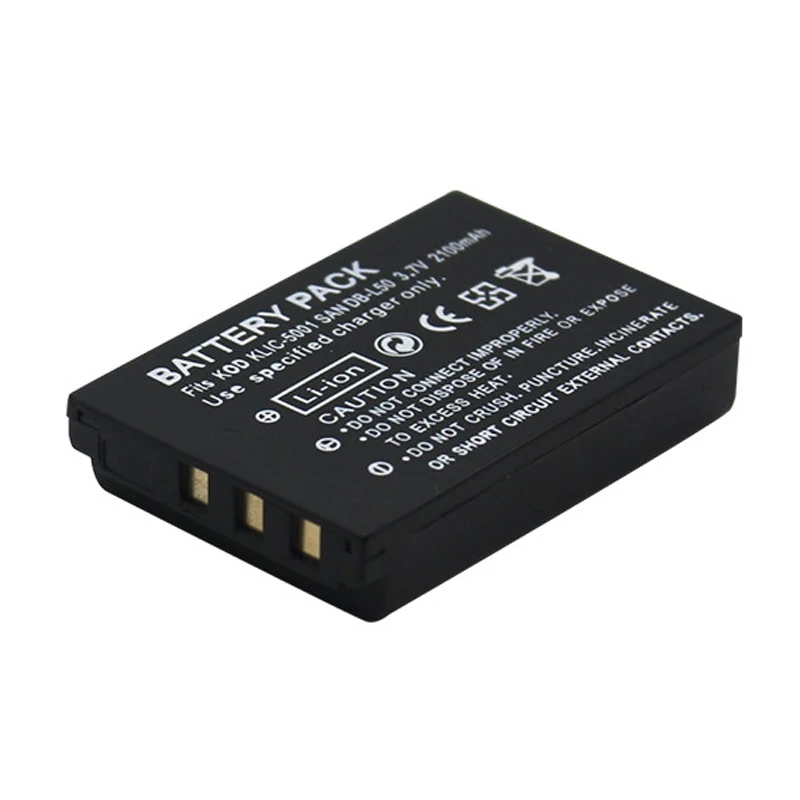10x 3,7 В 2100 мАч литий-ионная аккумуляторная батарея DB-L50 DBL50 для Sanyo Xacti VPC-FH1 HD1000 HD1010 HD2000 Kodak KLIC-5001 батареи