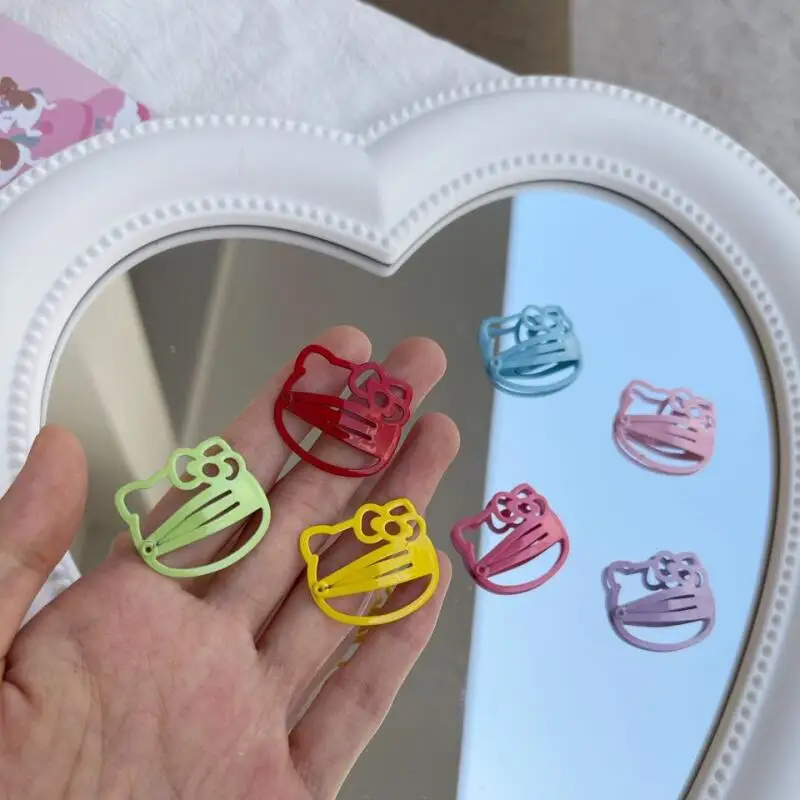 10 шт., заколка Sanrio Hello Kitty Bobby Pin, аниме, аксессуар для волос на затылке, милая заколка для волос в форме сердца для девочек, кавайный подарок (art.: 3920d15c9c0ab) - 3920d15c9c0ab