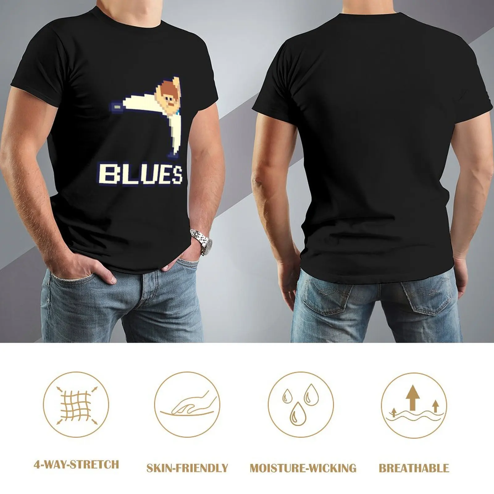 Фото Футболка Yie Ar Kung Fu Blues, топы больших размеров, футболка с короткими рукавами, мужские футболки высшего качества №4