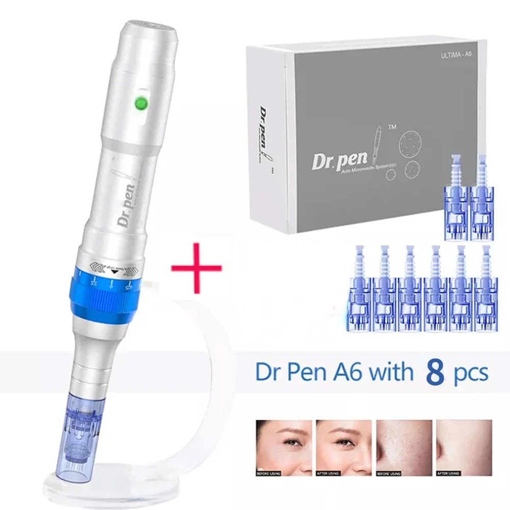Картриджи Dr pen A6 со сменной батареей, устройство для ухода за здоровьем, с микроиглами, 2 шт.