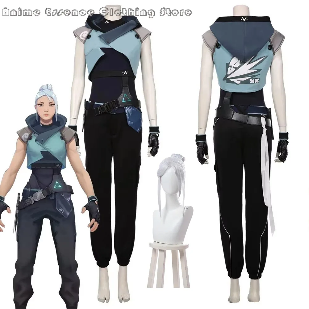 Игра Valorant Jett Косплей Костюм Хэллоуин Карнавальный Костюм Комбинезон Одежда Подарочный Парик для Женщин Мужчин Праздничные Костюмы Косплей Аниме