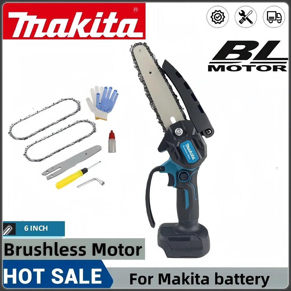 Makita 18 В 6-дюймовая мини-бензопила Мощная беспроводная перезаряжаемая ручная маленькая электрическая пила для обрезки садового инструмента Батарея Makita