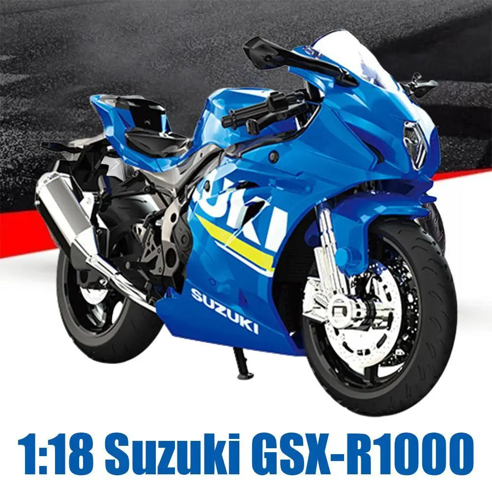 1:18 мотоциклетная модель автомобиля Suzuki GSX-R1000 из сплава, детская игрушка на день рождения, гоночная Спортивная миниатюрная коллекция, Декор, подарок для мальчика