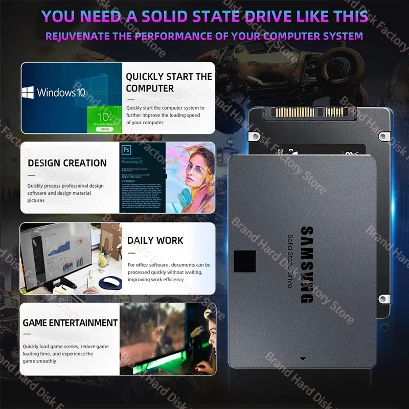 Фото Внутренний твердотельный накопитель 8 ТБ 870 EVO, жесткий диск SSD 2,5 дюйма Sata III 4 ТБ, твердотельный накопитель, жесткий диск для ноутбука, микрокомпьютера, настольного компьютера №2