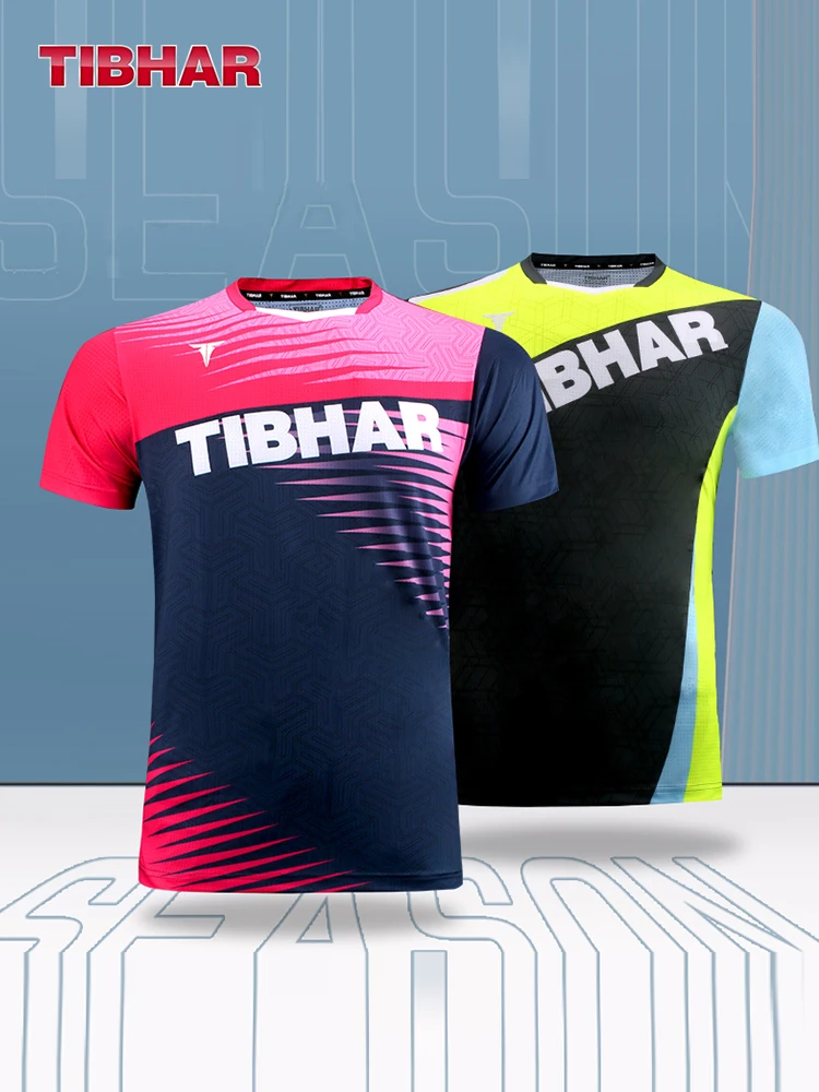 Подлинная Одежда Tibhar 02301 для настольного тенниса для мужчин и женщин, футболка с коротким рукавом, рубашка, Джерси для пинг-понга, спортивные футболки