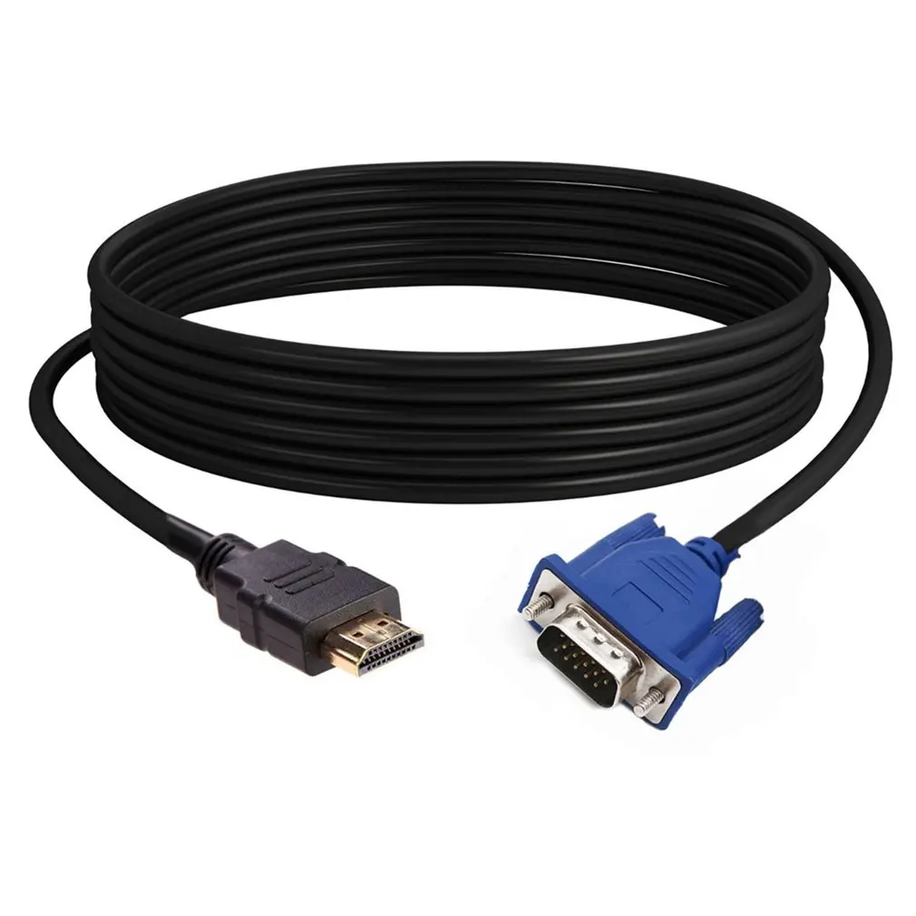 Новинка 1 м/1,8 м/3 м HDMI-совместимый штекер к VGA преобразователю кабель высокого разрешения видеоадаптер кабель для ТВ DVD приставки для плеера к HDTV