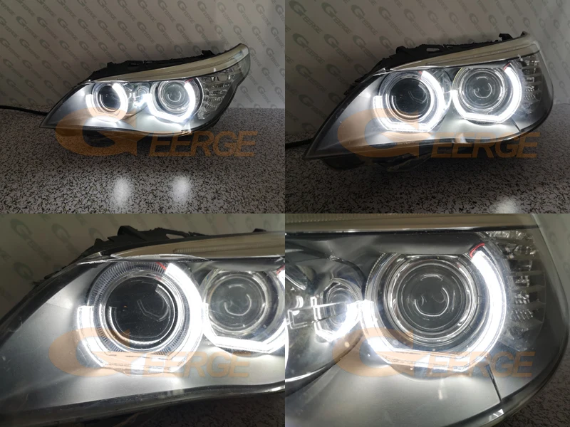 Фото Для BMW 5 серии E60 E61 LCI M5 2008 2009 2010 ультра яркий комплект светодиодных ангельских глаз в стиле DTM M4 с кольцами Halo №5