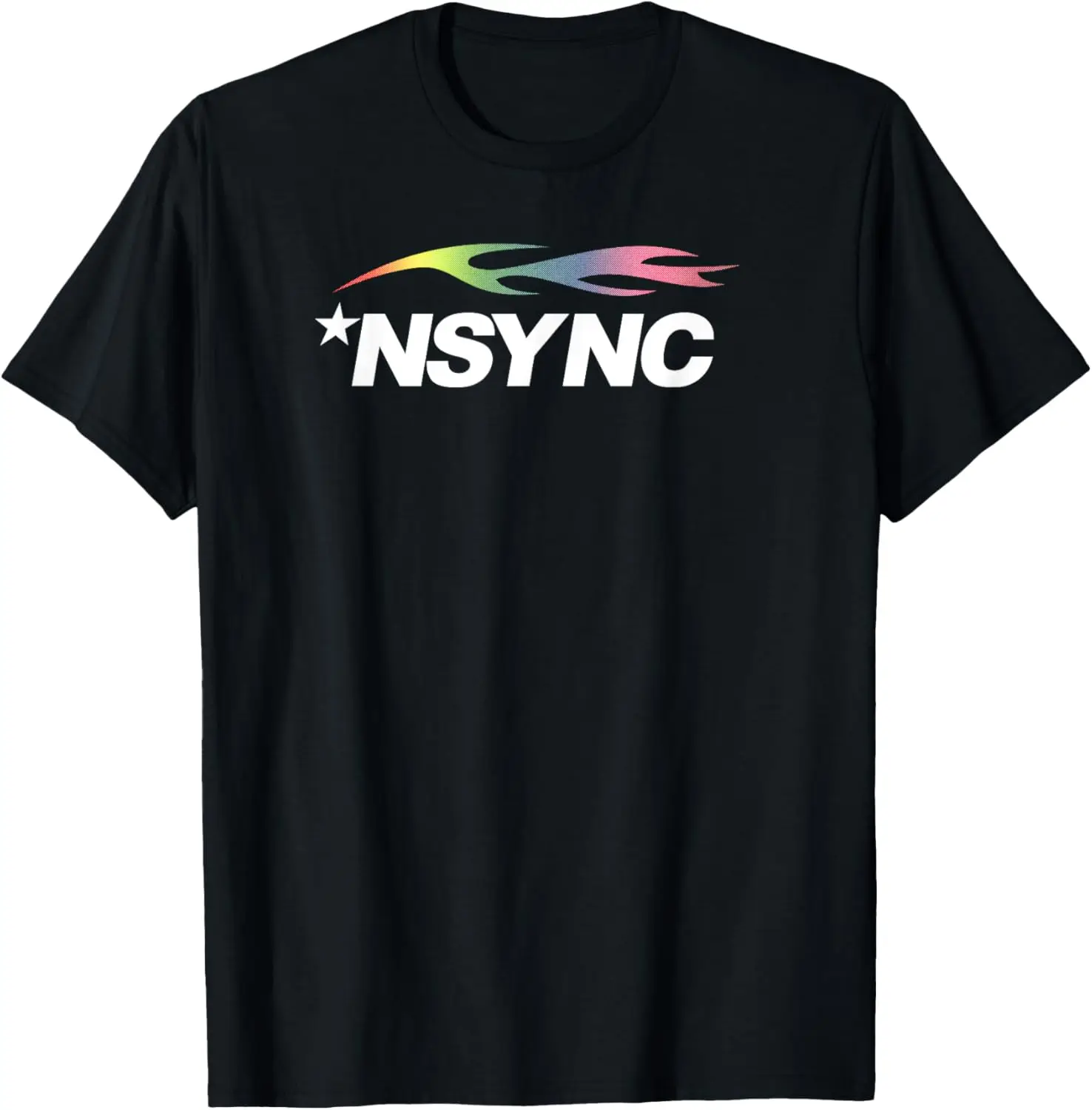 Официальный логотип группы NSYNC и футболка с радужным пламенем