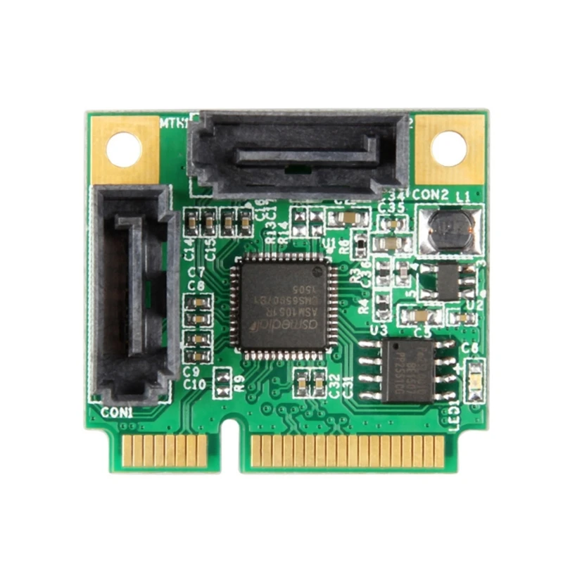 ADWE Small PCIE на 2-портовый адаптер расширения, чип ASM1061R, 6 Гбит/с, быстрая модернизация массивов твердых дисков