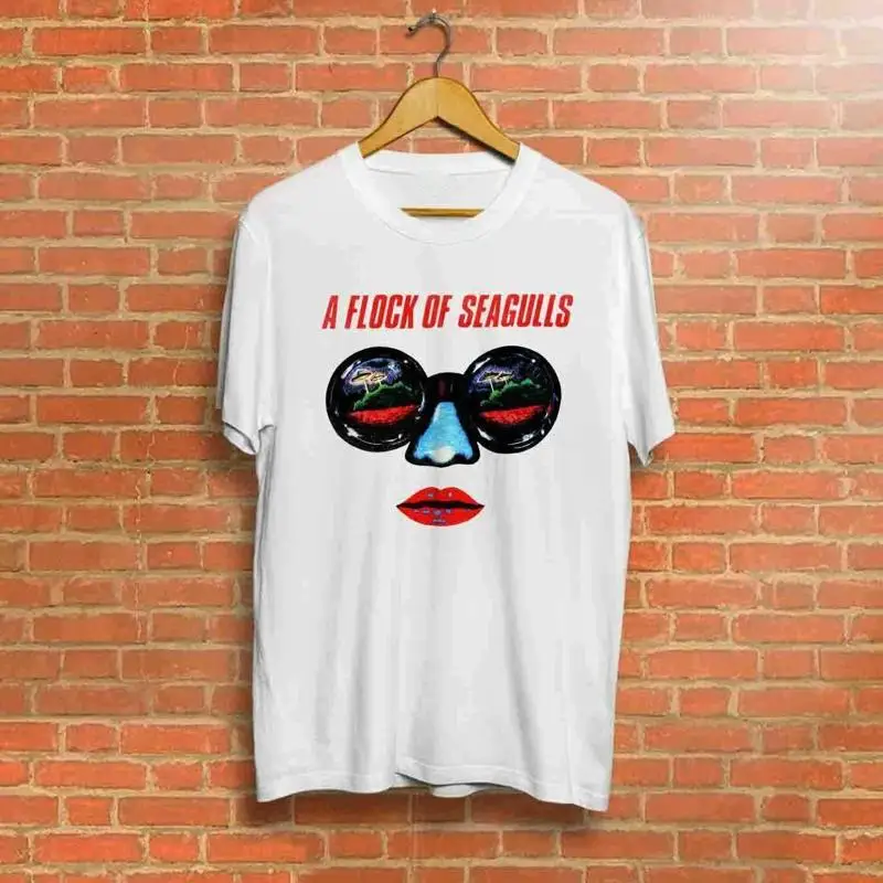 Винтажная хлопковая белая футболка A FLOCK OF SEAGULLS Band S 234XL