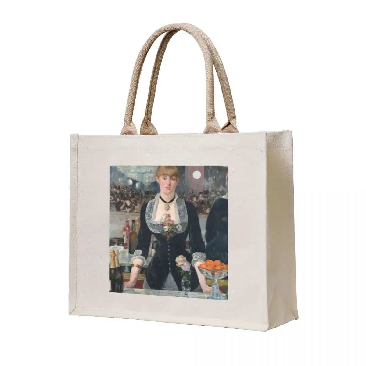 édouard Manet A Bar at the Folies-Bergere Tote Bag, университетская сумка-шоппер, сумка для пляжа, женская сумка для покупок на заказ