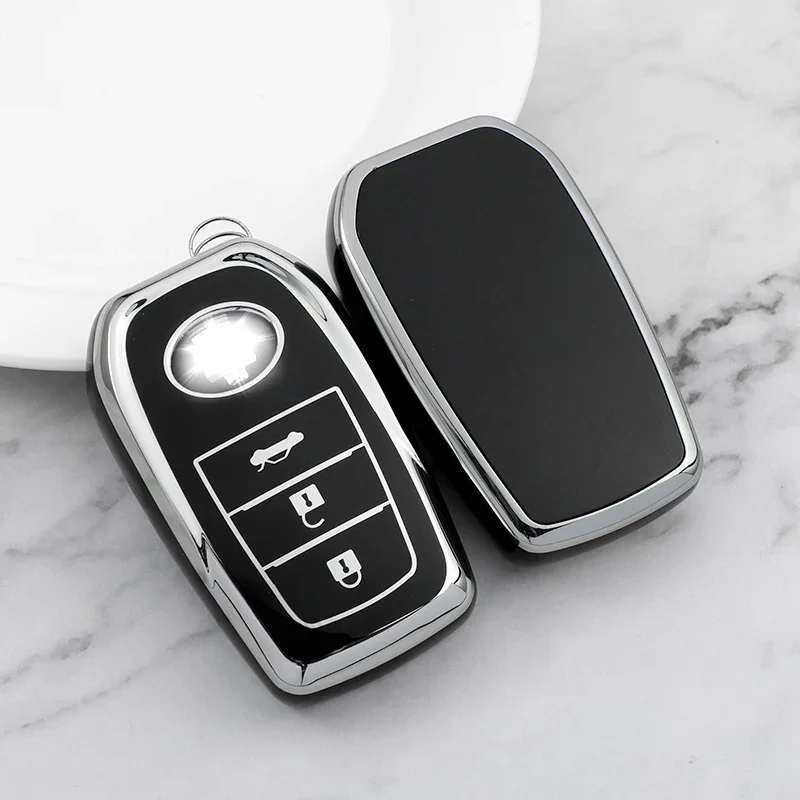 Серебряный ТПУ чехол для автомобильного ключа для Toyota Yaris Prius Camry Corolla Avensis Verso Prado REIZ Crown RAV4 чехол Aygo Scion TC IM