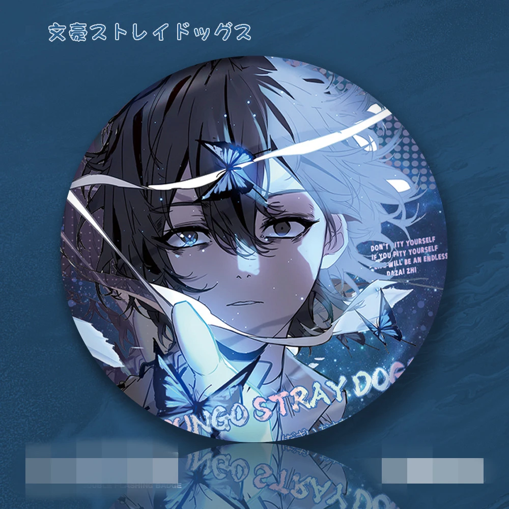Фото 58 мм аниме Bungo Stray Dogs Dazai Osamu Nakahara Chuuya Ryunosuke Akutagawa косплей костюм значок булавка SPTE жесть брошь реквизит №3