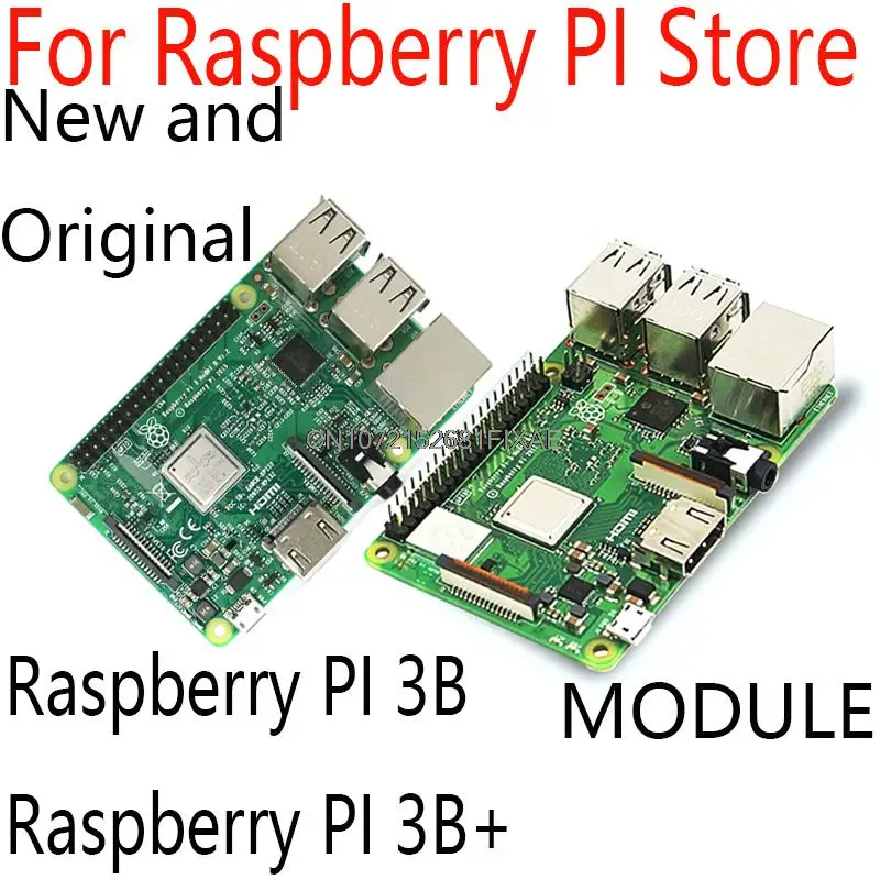 Фото Оригинальная фотовспышка/3B + Plus BCM2837 1,2G ,Raspberry Pi 3 B + с поддержкой 2,4G и Bluetooth 4,2 и PoE №1