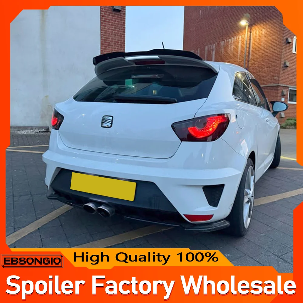 Мини-спойлер для SEAT Ibiza MK5 6F, удлинитель для губ 2009 2010 2011 2012 13 14 15 2016 2017, карбоновый вид, ABS, багажник автомобиля, задний крыша, крыло