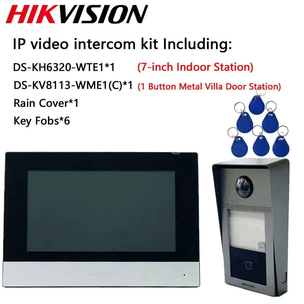 Фото Hikvision 7-дюймовый комплект IP-видеодомофона DS-KH6320-WTE1 DS-KH6350-WTE1 DS-KH8350-WTE1 DS-KH9310-WTE1(B) Станция DS-KV8113-WPE1(C) №3