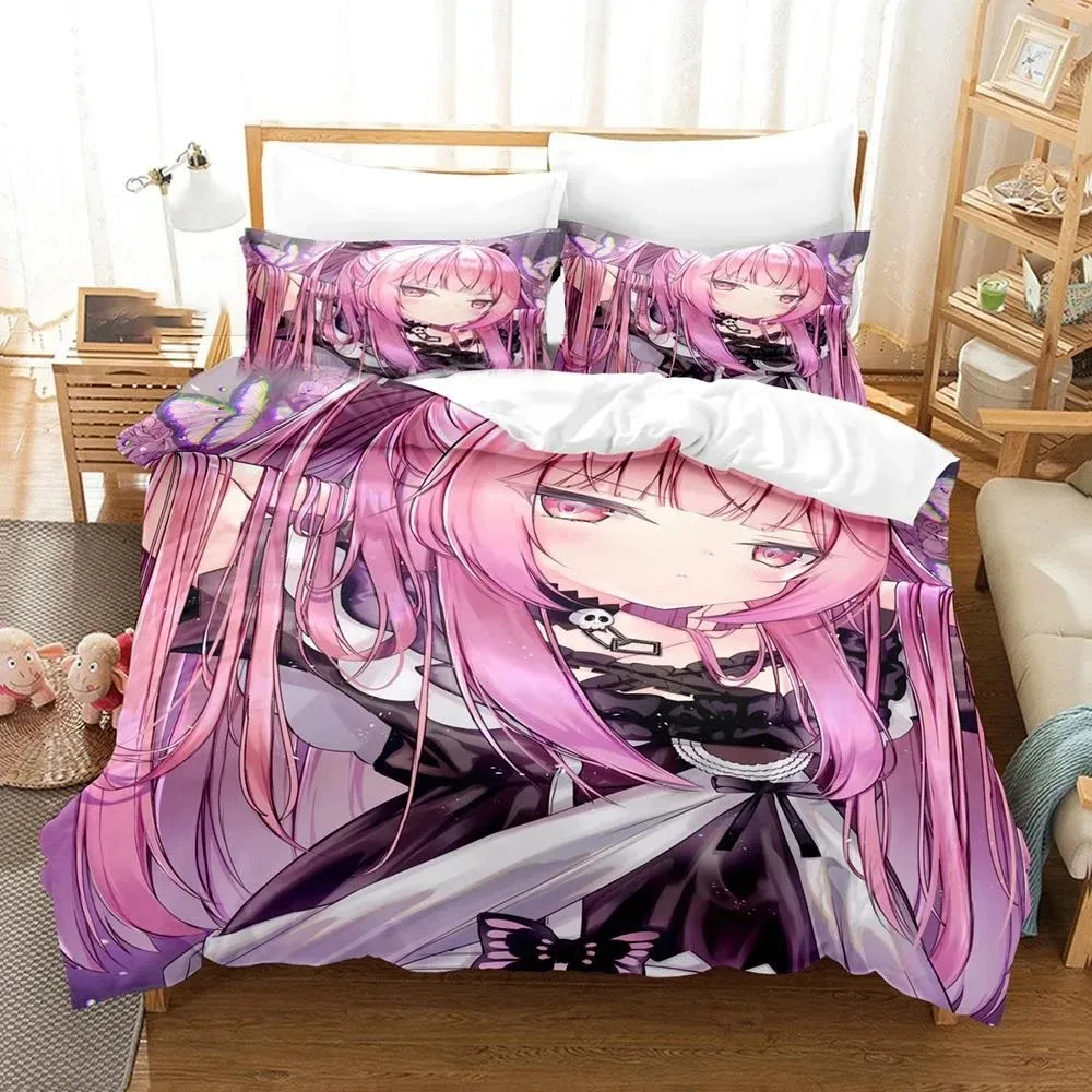 Фото 3D Printed Uruha Rushia Hololive Butterfly Girl Bedding Set Boys Girls Twin Queen Size Duvet Cover Pillowcase Bed Kids Adult №2