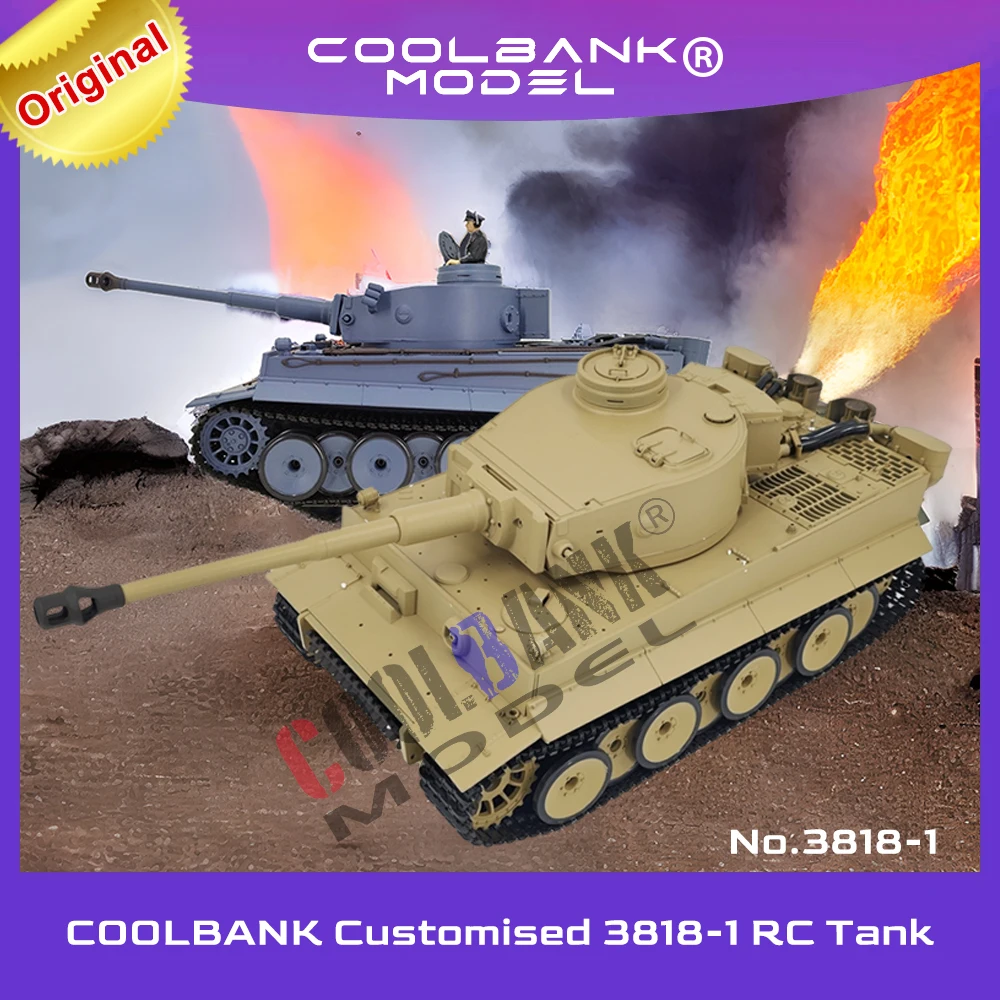 Фото Радиоуправляемый Танк Coolbank масштаб 1:16, 2,4 ГГц, радиоуправляемая модель тяжелого немецкого танка Tiger I, Радиоуправляемый танк s Henglong 3818-1, военные автомобили для мальчиков №1