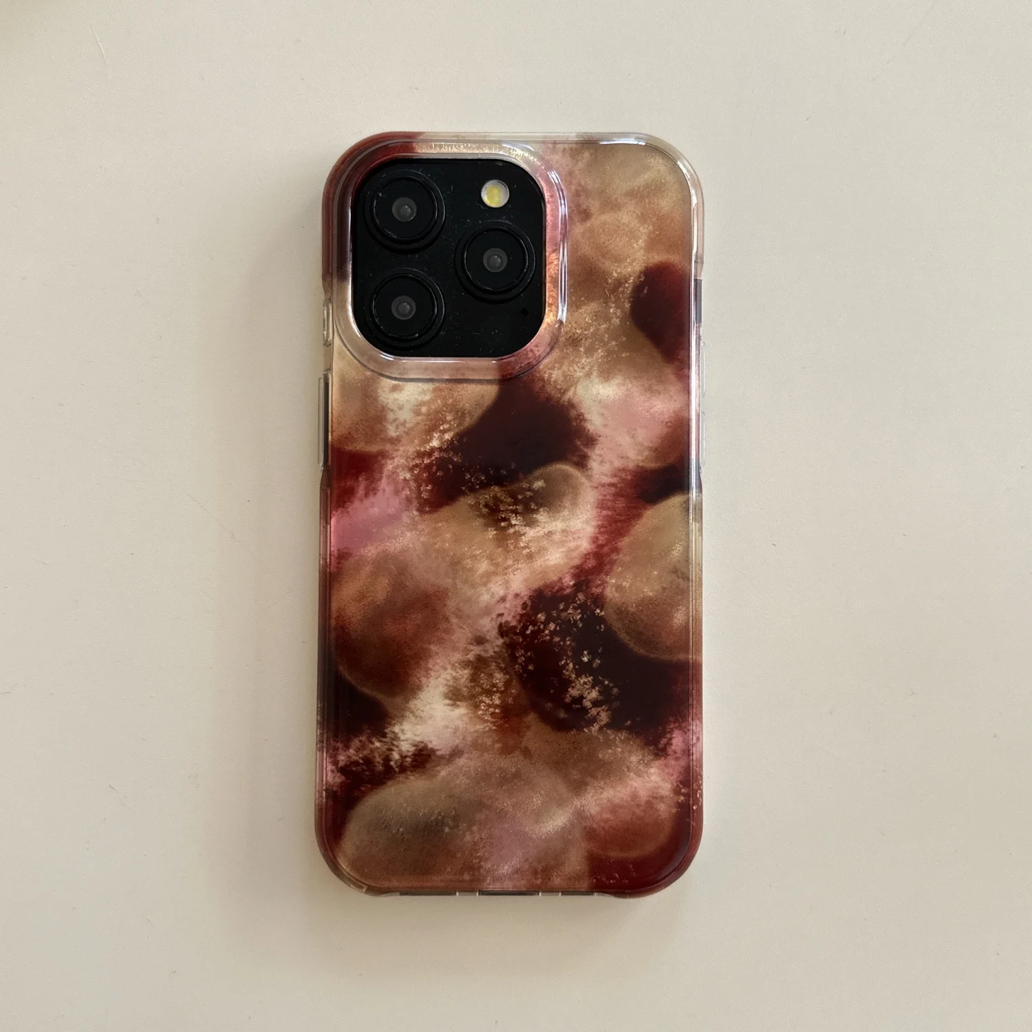 Ретро размытый красный коричневый чехол для телефона IPhone 17 16 Promax, двухслойный лазер 12, 13, 14, 15 Pro Plus 17, мягкий силиконовый чехол