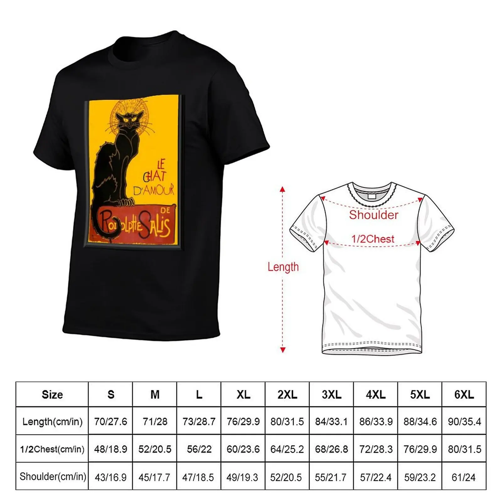 Le Chat D Amour Black Cat Framed Vector T-Shirt мужская дизайнерская футболка мужская 100% хлопок футболка люксового бренда (art.: 3920d257fe76f) - 3920d257fe76f