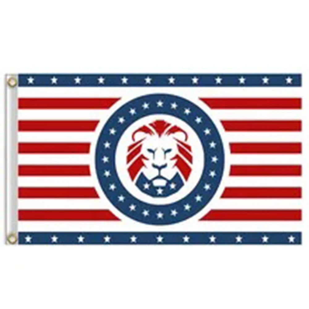 2X3FT 90x150 см с 2 втулками Trump Lion KEEP АМЕРИКА БОЛЬШОЙ Флаг с БАННЕРОМ США