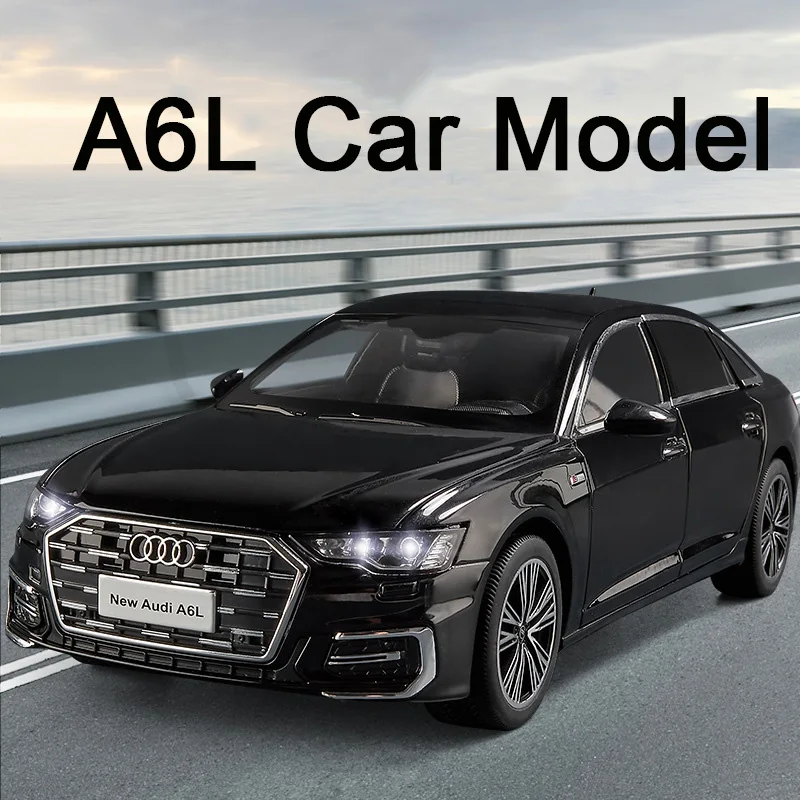 Масштаб 1:18 AUDI A6L, модели из сплава, автомобили, литая под давлением игрушка, свет, звук, откатный автомобиль, 6-дверный открытый миниатюрный автомобиль, подарки на фестиваль для мальчиков