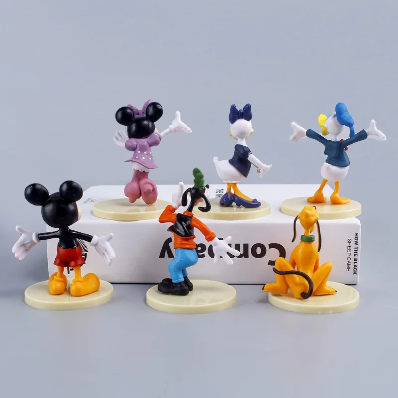 Фото Лидер продаж, 6 шт./компл., фигурки Disney с Микки Маусом, Минни Дональд Дак, ПВХ, украшения для торта, коллекция украшений, подарки для детей №3