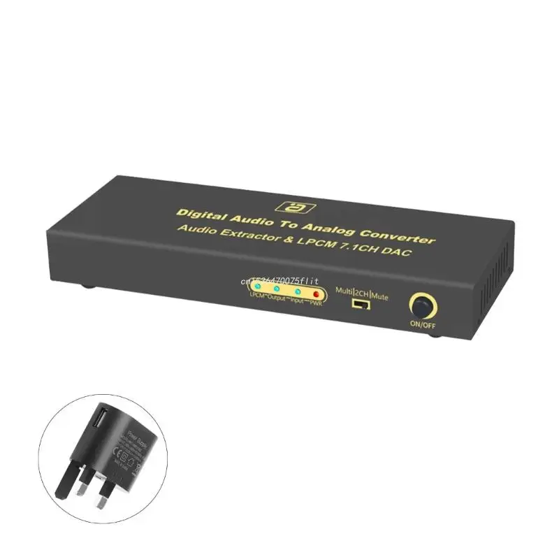 Адаптер преобразователя 4K30Hz, 7.1CH LPCM DAC 24Bit оптический SPDIF 3,5 мм RCA Прямая поставка