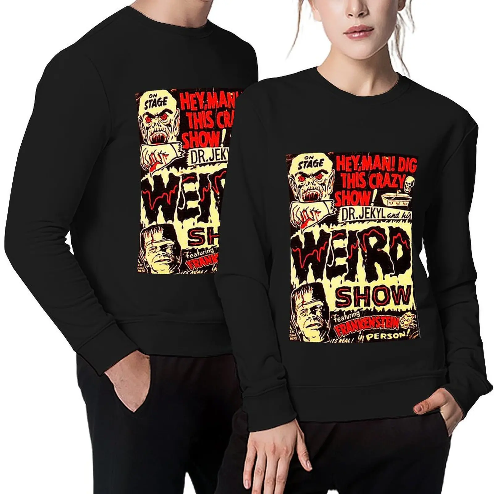 DR. JEKYL AND HIS WEIRD SHOW ВИНТАЖНЫЙ пуловер HORROR эстетическая одежда мужская одежда спортивный костюм мужской пуловер Мужская одежда