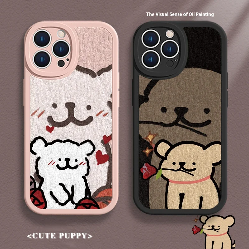 Korean Maltese Phone Case For Lovers Couples for Samsung Galaxy 24 23 22 21 Plus Ultra FE A73 A72 A71 A52 A51 A32 Mobile Case