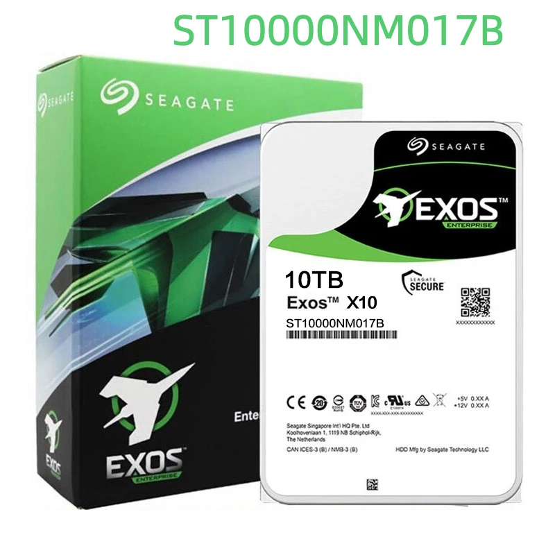 ДЛЯ НОВОГО жесткого диска Enterprise Seagate Exos 7E10 10 ТБ, 7200 об/мин, SATA, 6 Гбит/с, 3,5 дюйма (ST10000NM017B)