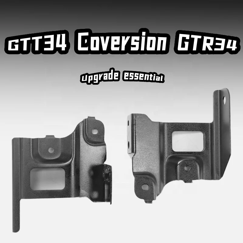 Фото Подходит для NISSAN SKYLINE R34 1999-2001 GTR BNR34, комплект внешних деталей переднего бампера, левый и правый стальной кронштейн фары, новый автомобиль B №2