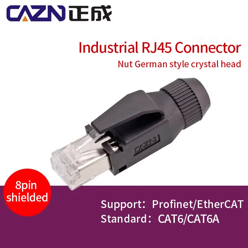 Промышленный соединитель RJ45 Cat6A, 8-контактный Profinet/Ethernet сетевой Кабельный штекер, собранный кристаллический разъем RJ45 Электрика