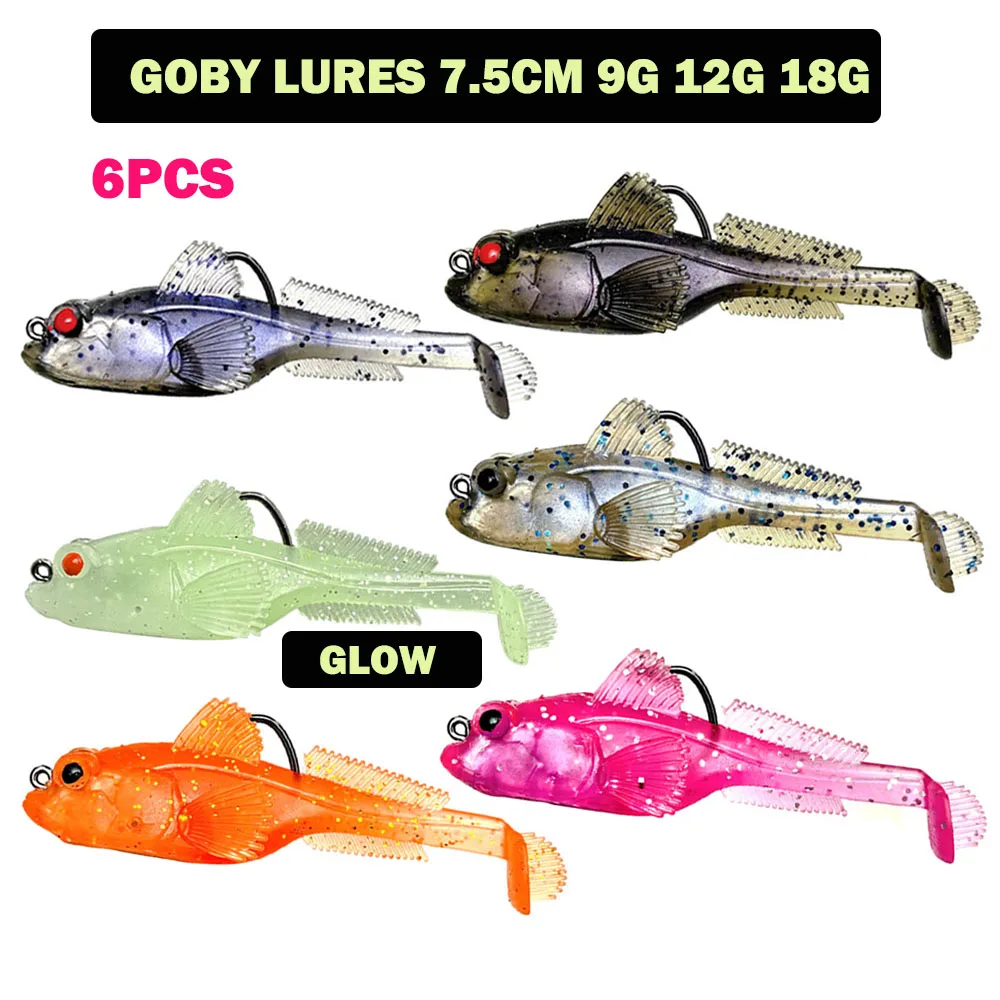 10 шт., приманка Goby Lure Jig Worm Wobbler 9g12g18g, силиконовая мягкая приманка Gobius, темная рыболовная приманка для щуки, окуня, Shad Swimbait Pesca
