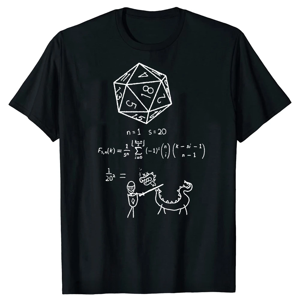Новинка, футболки с 20-сторонними игральными играми The science of 20, хлопковая Футболка с графическим рисунком, уличная одежда с коротким рукавом, игровой Дракон подземелья DND D20