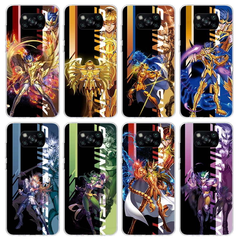 Чехол для телефона Saint Seiya с аниме для Xiaomi Poco X5 X4 X3 Nfc M5S M4 M3 M2 F5 Pro F4 Gt F3 F2 F1, силиконовый чехол с принтом, чехлы