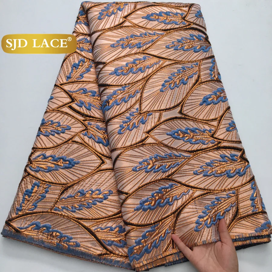 SJD LACE Дамасская кружевная ткань Африканская жаккардовая парча Нигерийский 2025 Новейшее французское женское позолоченное кружево для свадебных платьев Sew 4251