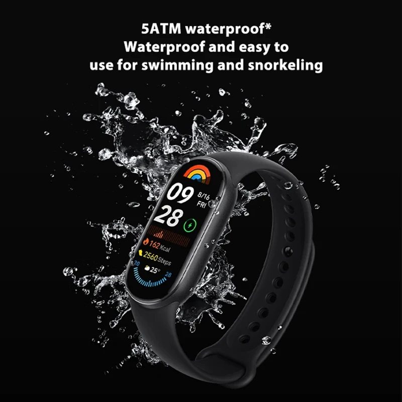Фото Глобальная версия Xiaomi Smart Band 9, умный браслет 1,62 дюйма, AMOLED-экран, мониторинг здоровья, умный браслет с большой батареей, Mi Band 9 №5