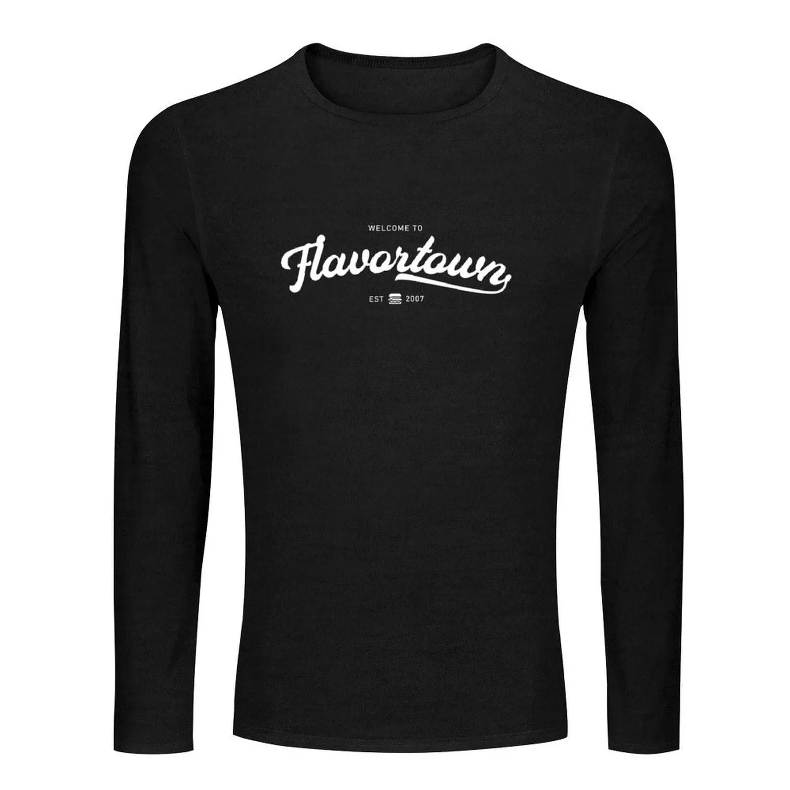 Фото Добро пожаловать в винтажный логотип Flavortown (стиль Fieri) длинная футболка корейская модная эстетичная одежда футболка с графикой мужская футболка №2