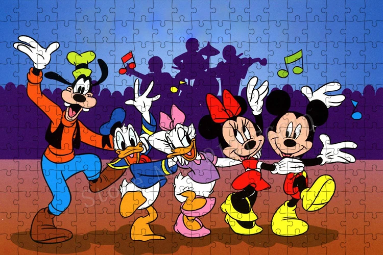 Фото Рождественский Пазл «Микки Маус» Disney, креативная Рождественская елка, время, деньги, Вдохновляющие изображения, 300/500/1000 штук, пазлы №4