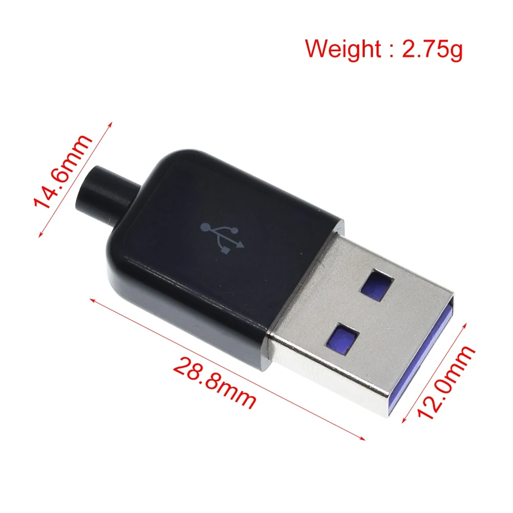 Фото 65W 5A PD Fast Charge Type-C USB-разъем для сварки с 5-контактным + 5-контактным разъемом типа A «папа» 5-контактный USB DIY OTG Кабель для зарядки данных Аксессуары №4