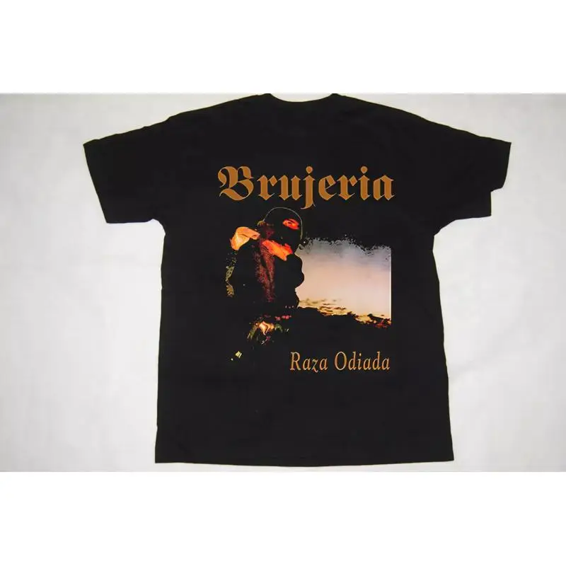 Черная футболка Brujeria Band, хлопковая, полный размер